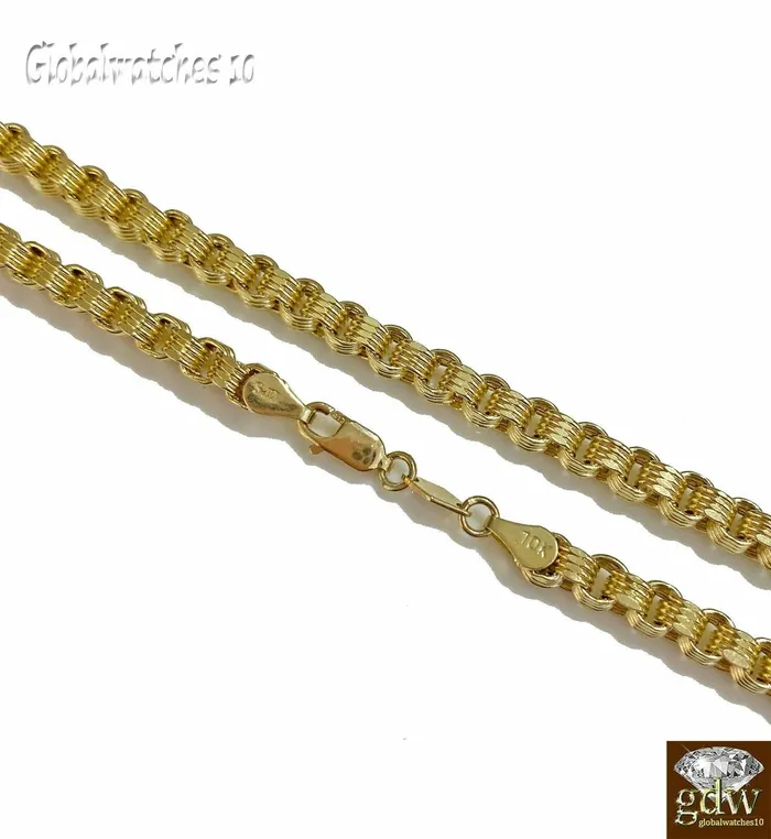 Globalwatches10 Necklaces 10k Yellow Gold Byzantine Chino Chain Necklace in 20 22 24 26 Inch Lobster Lock