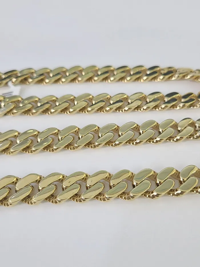 Gold and Diamond Necklaces Real 10K Royal Monaco Chain Box Clasp 13mm Gold Necklace 10Kt 24 Genuine
