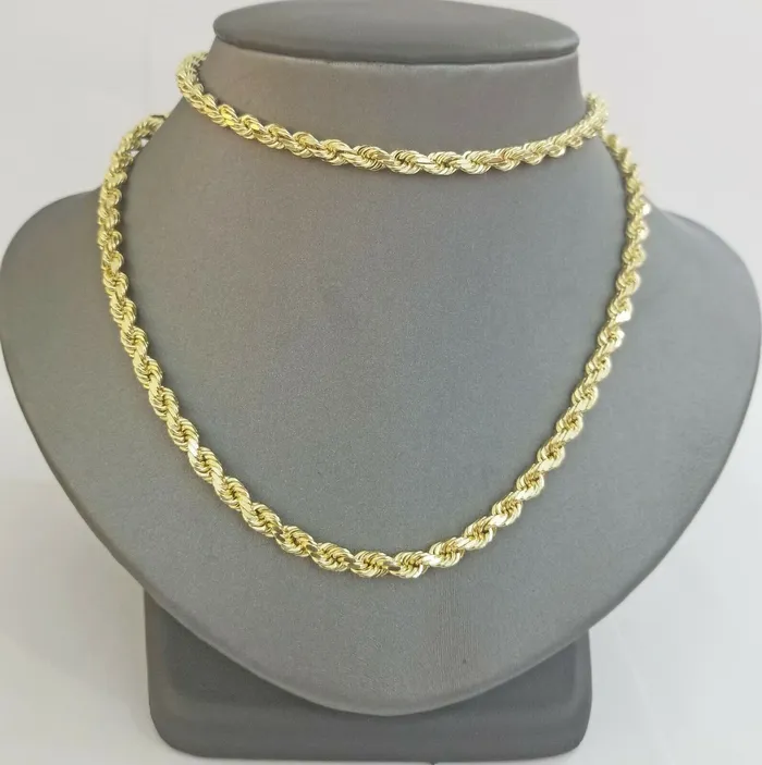 Gold and Diamond Necklaces Real 14K SOLID Yellow Gold Rope Chain 45mm 26 Inches necklace Lobster Lock 14kt Gold and Diamond Necklaces Real 14K SOLID Yellow Gold Rope Chain 45mm 26 Inches necklace Lobster Lock 14kt
