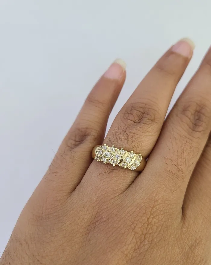Gold and Diamond Rings Real 10k Yellow Gold Ring Wedding Engagement Casual 10Kt Genuine
