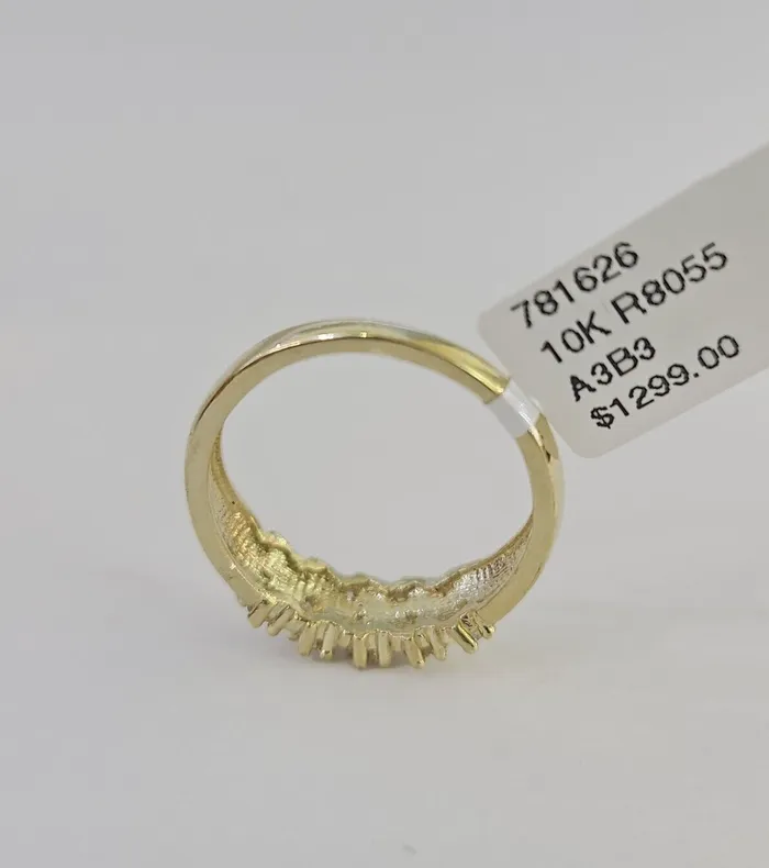 Gold and Diamond Rings Real 10k Yellow Gold Ring Wedding Engagement Casual 10Kt Genuine