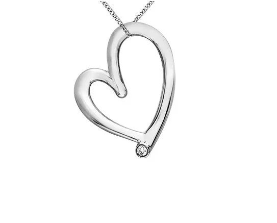 Independent Jewellers Necklaces 10kt White Gold Solitaire Diamond Heart Pendant Independent Jewellers Necklaces 10kt White Gold Solitaire Diamond Heart Pendant