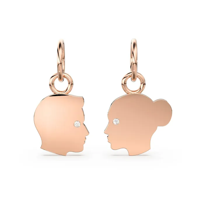 Jalvi Co PreStyled Sets 14k 18k Couple Face Cutout Solid Gold and Diamonds Charm Pendant Diamond Face Pendant 13mm Jalvi Co PreStyled Sets 14k 18k Couple Face Cutout Solid Gold and Diamonds Charm Pendant Diamond Face Pendant 13mm