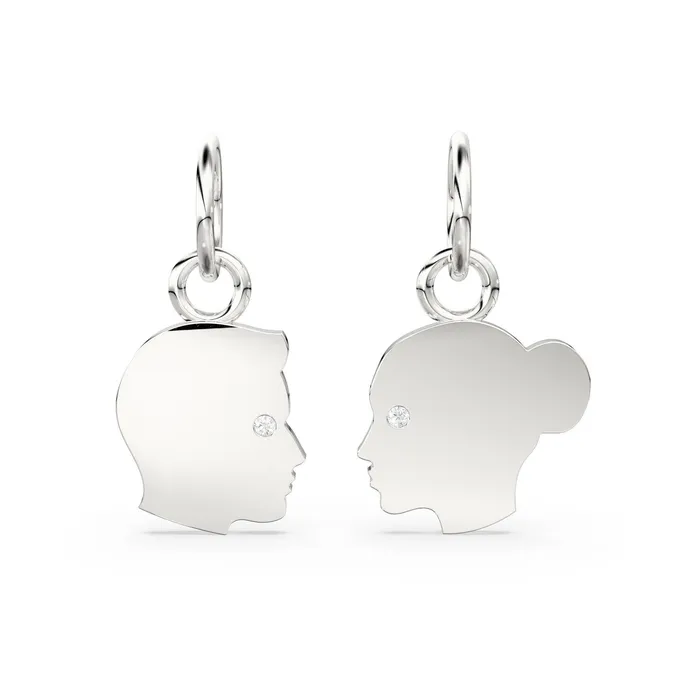 Jalvi Co PreStyled Sets 14k 18k Couple Face Cutout Solid Gold and Diamonds Charm Pendant Diamond Face Pendant 13mm Jalvi Co PreStyled Sets 14k 18k Couple Face Cutout Solid Gold and Diamonds Charm Pendant Diamond Face Pendant 13mm