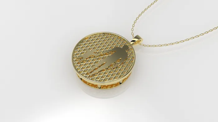 Jcm 21 jewelry 14K Gold Pendant Silhouette of Father and Son shaking hands Necklaces