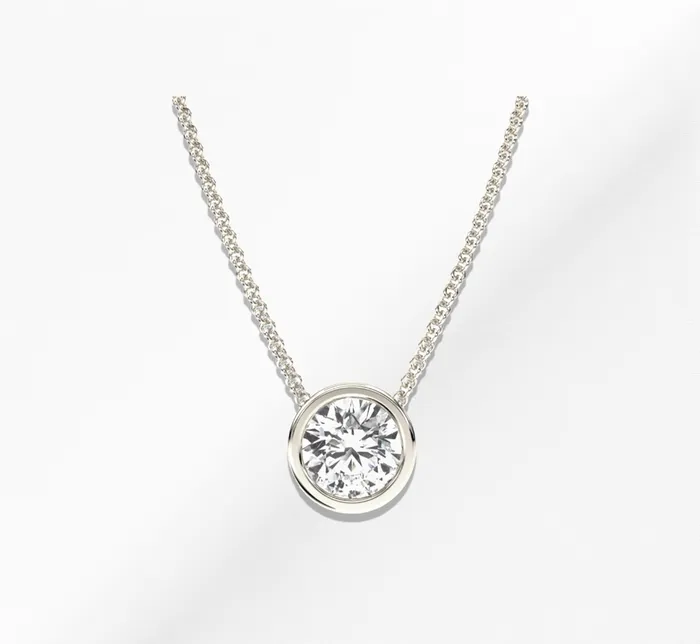 JCM DESIGN JEWELRY Necklaces 14K Gold Round Diamond Pendant Necklace