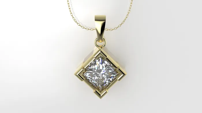 JCM DESIGN JEWELRY Necklaces 14K Pendant with 1 Diamond 55mm VS1 includes 18 inch chain style Princess JCM DESIGN JEWELRY Necklaces 14K Pendant with 1 Diamond 55mm VS1 includes 18 inch chain style Princess