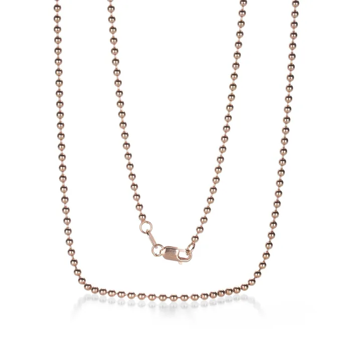Julez Bryant Necklaces Rose Gold 2mm Ball Chain 24