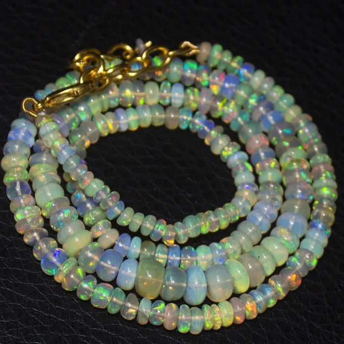 Natural Ethiopian Welo Opal Smooth Rondelle Gold Plated Necklace 21 35mm 65mm Beads Supplies USA Necklaces Natural Ethiopian Welo Opal Smooth Rondelle Gold Plated Necklace 21 35mm 65mm Beads Supplies USA Necklaces