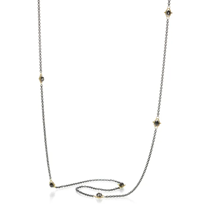 Necklaces Amali Faceted Black Diamond Bead Necklace