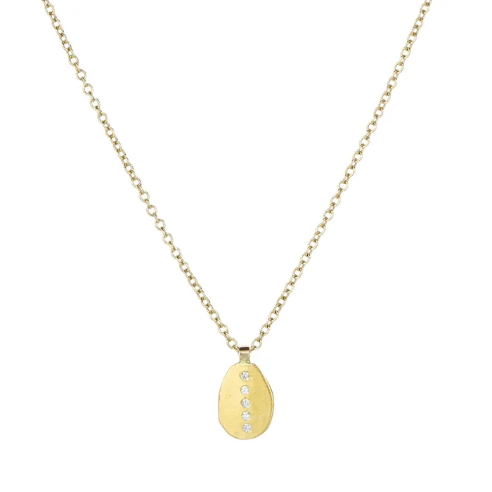 Necklaces Ananda Khalsa Hammered Petal Charm Necklace