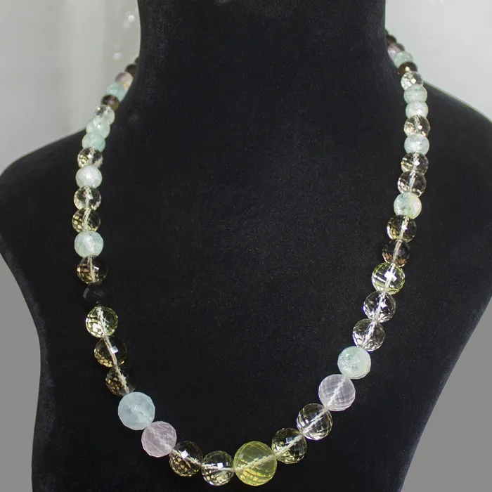Necklaces Beads Supplies USA Natural Multi Color Multi Gemstone Faceted Round Beads Necklace 5mm 15mm 22inches Necklaces Beads Supplies USA Natural Multi Color Multi Gemstone Faceted Round Beads Necklace 5mm 15mm 22inches