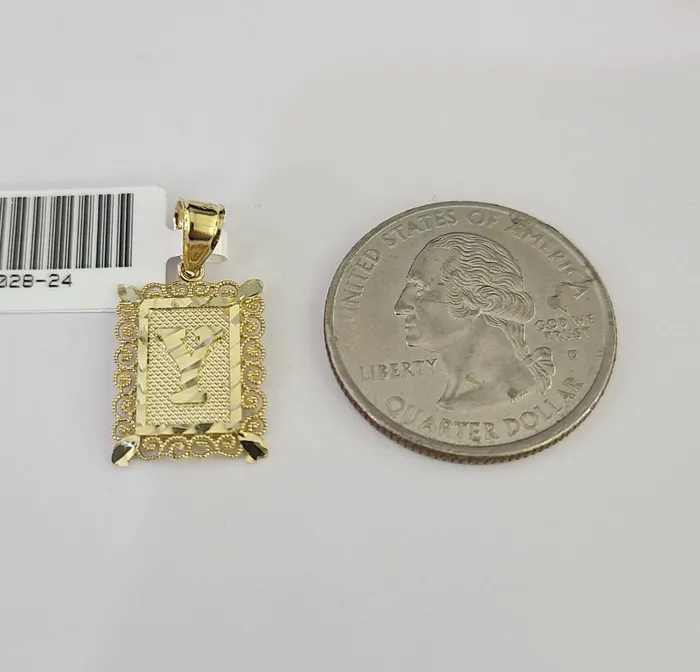Necklaces Gold and Diamond 10k Gold Initial Y Charm Rope Chain 1626 25mm SET Necklace Alphabet Pendant