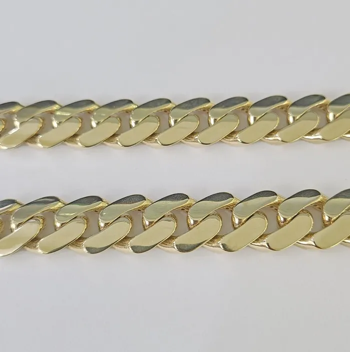 Necklaces Gold and Diamond Real 10K Royal Monaco Chain Box Clasp 13mm Gold Necklace 10Kt 26 Genuine