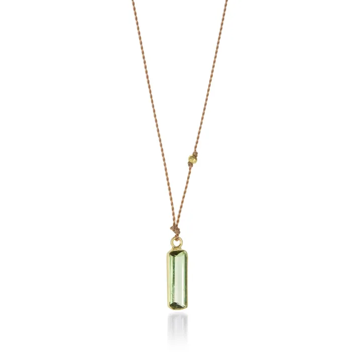 Necklaces Rectangle Green Tourmaline Necklace Margaret Solow