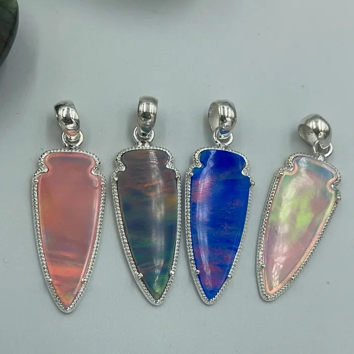 Necklaces Sophiareneboutique Sterling Silver Galaxy Opal Pendant Necklace