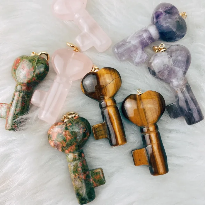 Necklaces The Bead N Crystal Enclave Gems Crystal Heart Keys