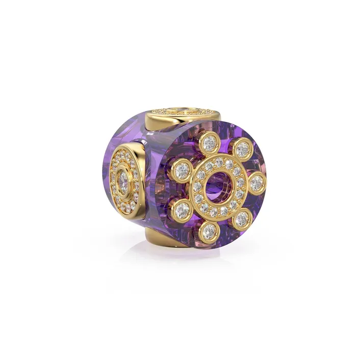 PreStyled Sets Jalvi Co Rare Amethyst Diamond 18k Solid Yellow Gold Spacer Beads Jewelry Making Handmade Supplies Designer Luxury Gemstone Gold Findings