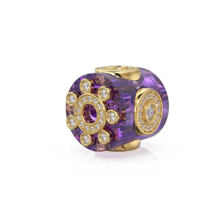 PreStyled Sets Jalvi Co Rare Amethyst Diamond 18k Solid Yellow Gold Spacer Beads Jewelry Making Handmade Supplies Designer Luxury Gemstone Gold Findings