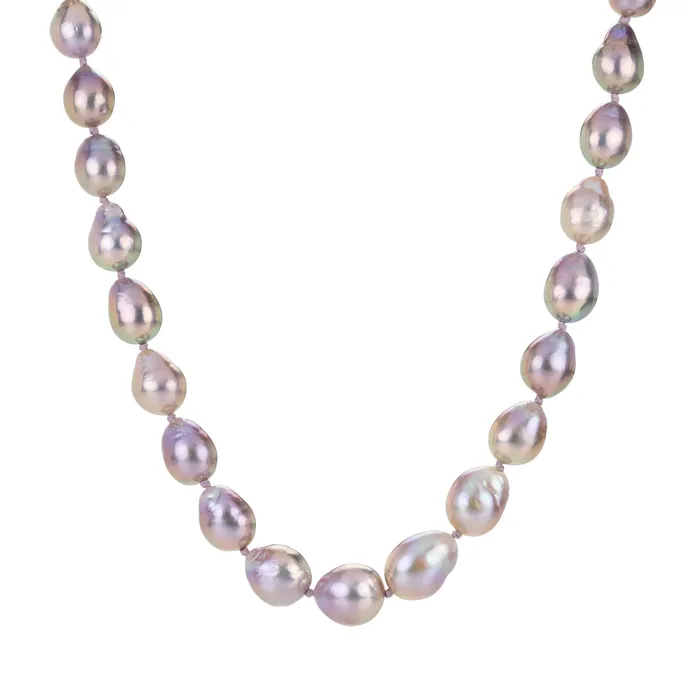 Purple Pink Baroque Freshwater Pearl Necklace Maria Beaulieu Necklaces