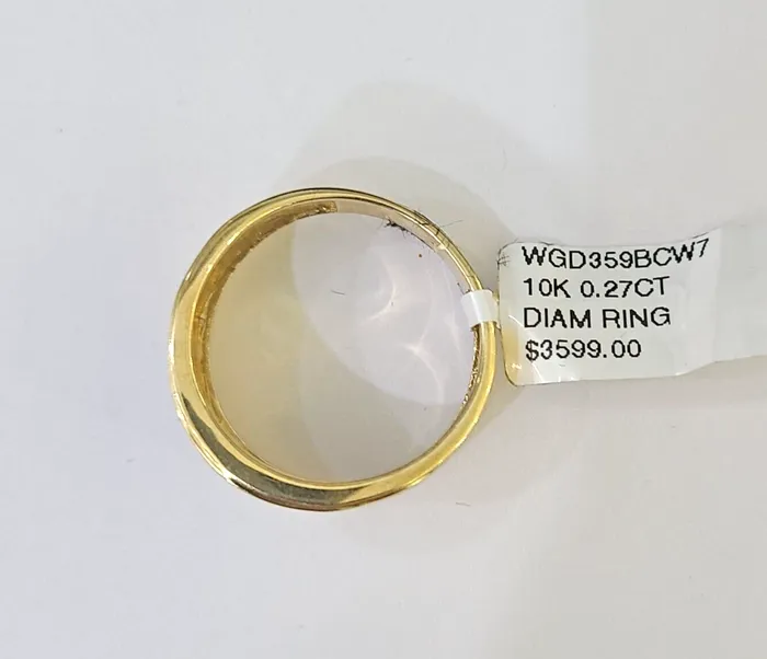 Real 10k Yellow Gold Diamond Mens Ring Band Wedding Genuine Natural Gold and Diamond Rings
