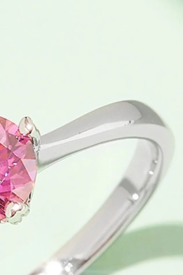 Rings 1 Carat Moissanite 925 Sterling Silver Solitaire Ring Trendsi