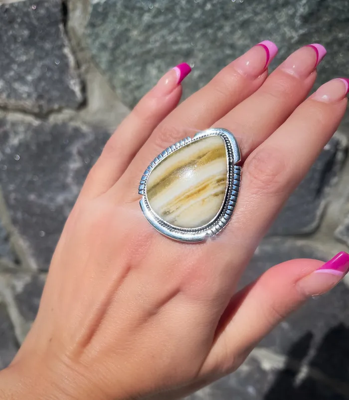 Sophiareneboutiquecom Rings Sterling Silver Yellow Calcite Artisan Rings