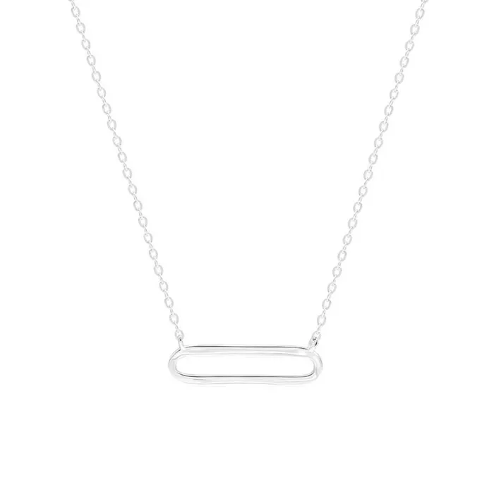 Sophiareneboutique Sterling Silver Open Oval Necklace Necklaces