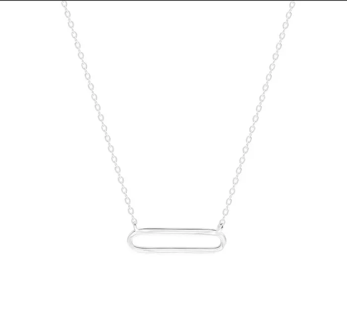 Sophiareneboutique Sterling Silver Open Oval Necklace Necklaces