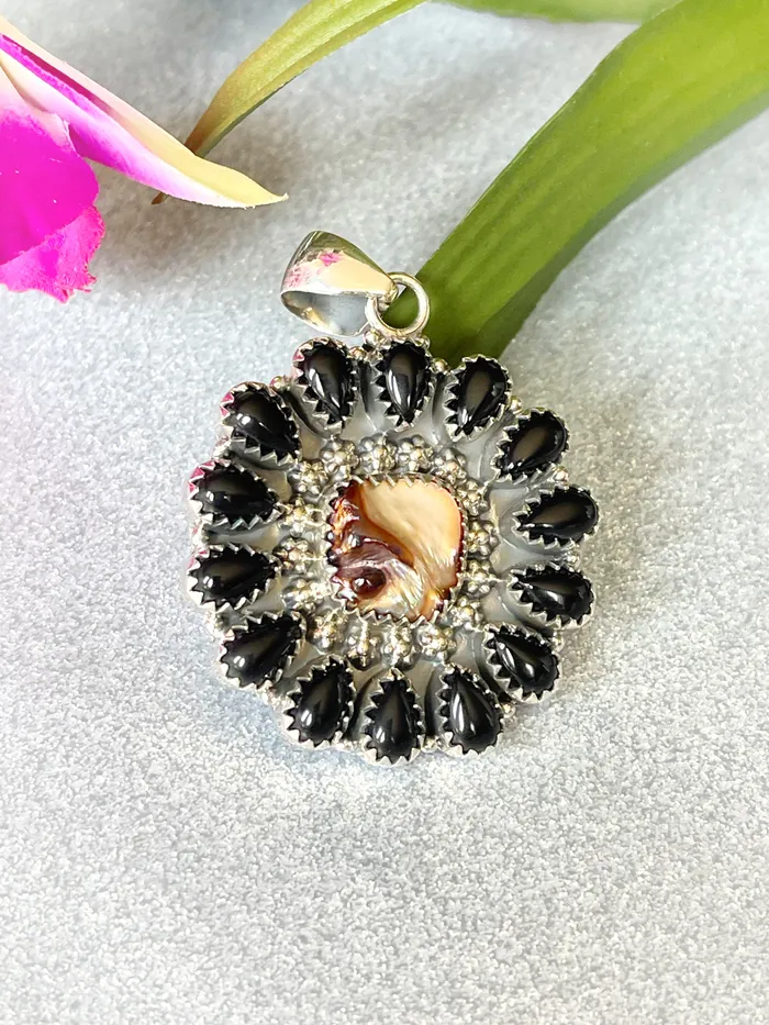 Sterling Silver MOPBlack Onyx Pendant SophiaRene Boutique Necklaces