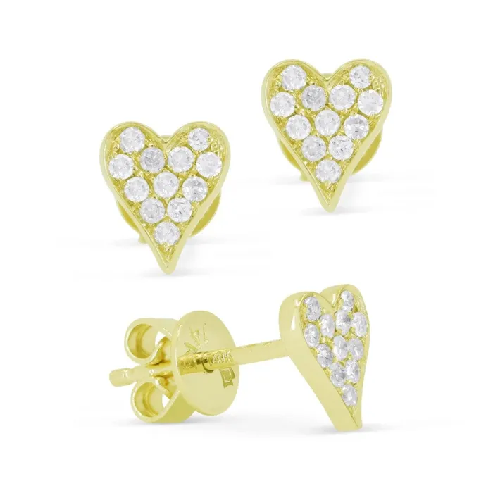 14KY Diamond Heart Studs Madison L Necklaces