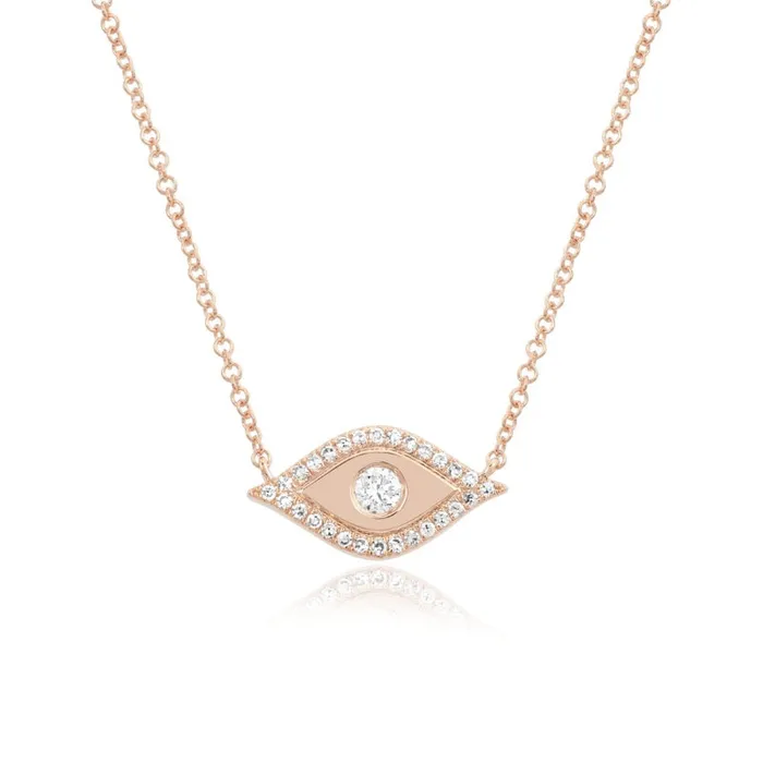 Alev Collection Necklaces Pave and Gold Evil Eye Necklace