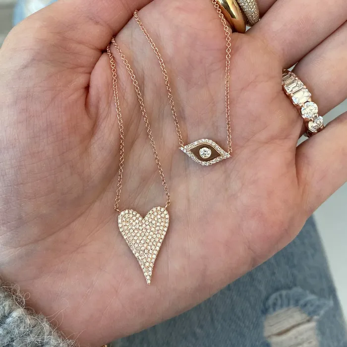 Alev Collection Necklaces Pave and Gold Evil Eye Necklace