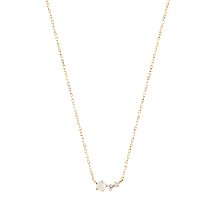 Aurelie Gi Necklaces ZARA Opal and Diamond Necklace
