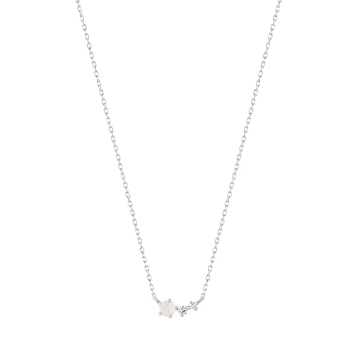 Aurelie Gi Necklaces ZARA Opal and Diamond Necklace