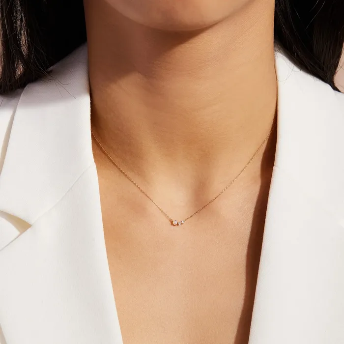 Aurelie Gi Necklaces ZARA Opal and Diamond Necklace