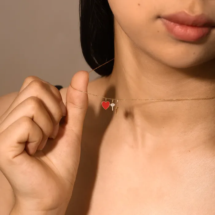 Charm Necklaces TREASURE Diamond Key Charm Aurelie Gi