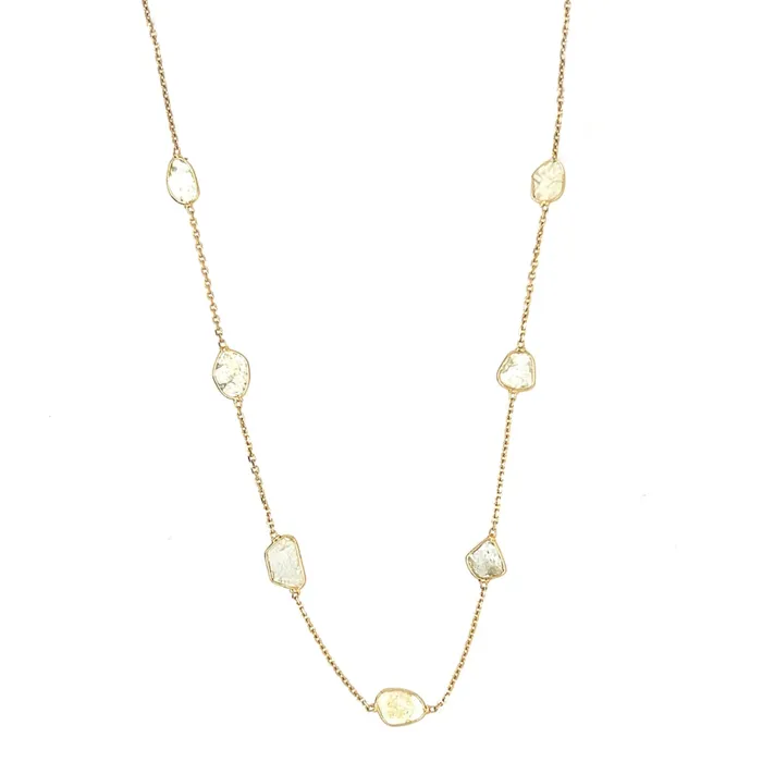 Diamond slice Station Necklace in 14k gold Emily Amey Jewelry Necklaces