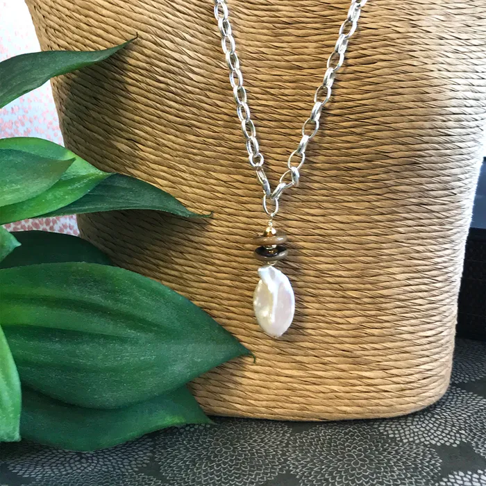 Elisa Ilana Earrings Baroque Pearl Lariat