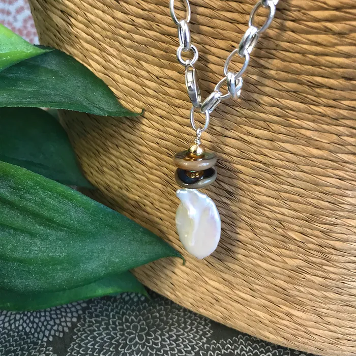 Elisa Ilana Earrings Baroque Pearl Lariat