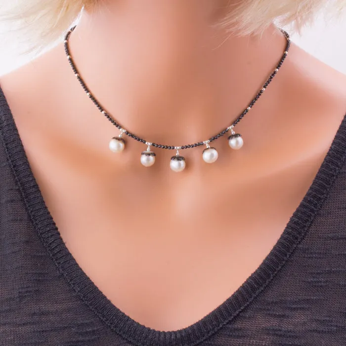 Elisa Ilana Necklaces Impressionist Collection Black Mother of Pearl Pearl Necklace Elisa Ilana Necklaces Impressionist Collection Black Mother of Pearl Pearl Necklace