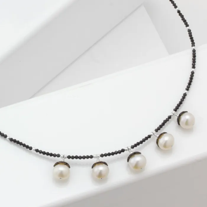 Elisa Ilana Necklaces Impressionist Collection Black Mother of Pearl Pearl Necklace Elisa Ilana Necklaces Impressionist Collection Black Mother of Pearl Pearl Necklace