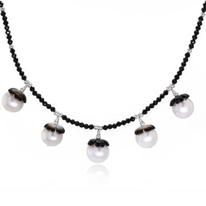 Elisa Ilana Necklaces Impressionist Collection Black Mother of Pearl Pearl Necklace Elisa Ilana Necklaces Impressionist Collection Black Mother of Pearl Pearl Necklace