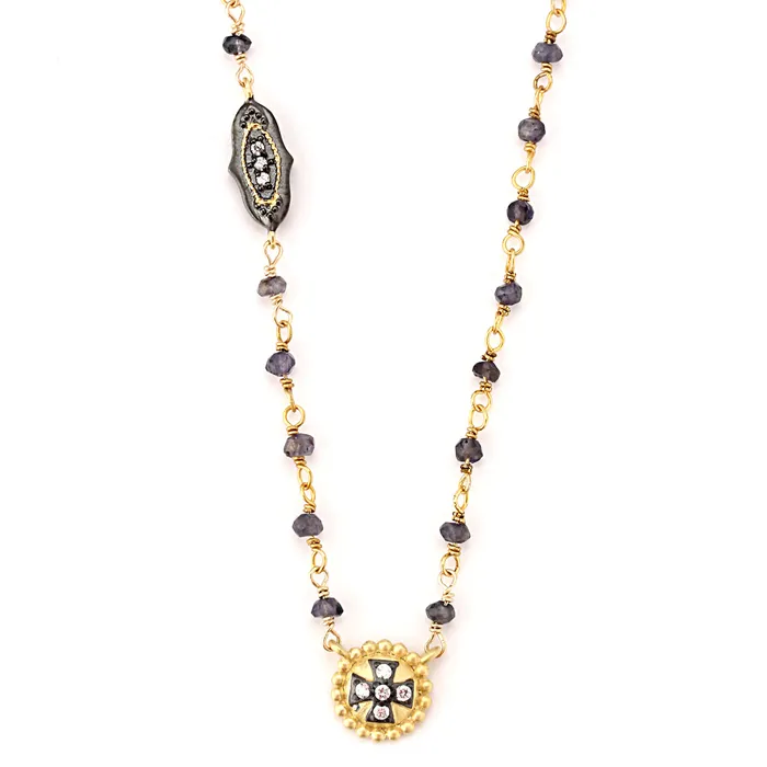 Elisa Ilana Necklaces Maltese Cross Iolite Necklace347166
