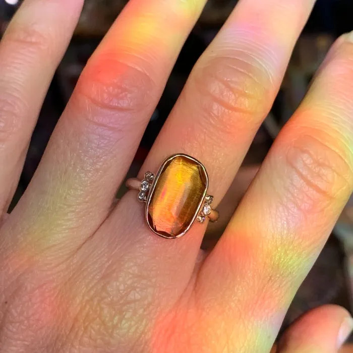 Emily Amey Jewelry Rings Citrine Ring With Diamonds in 14k gold and sterling silver
