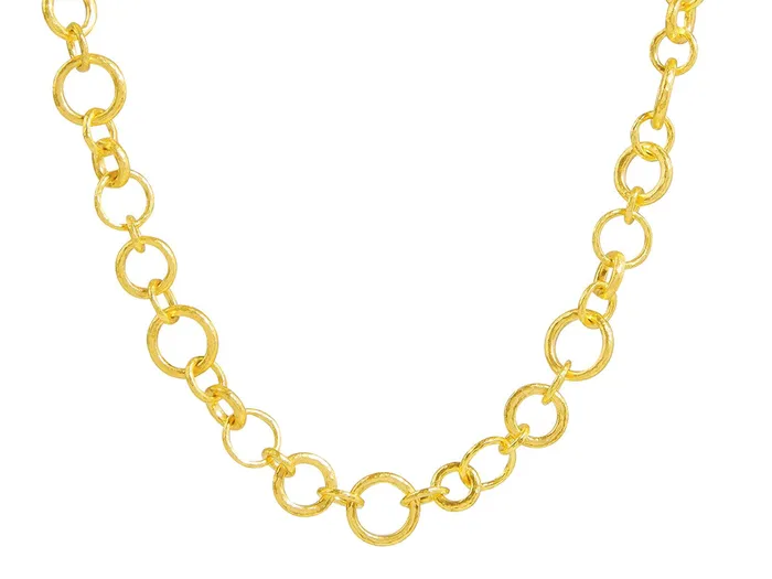 GG GOLD COR Necklaces GURHAN Hoopla Gold Link Short Necklace Mixed Round Links