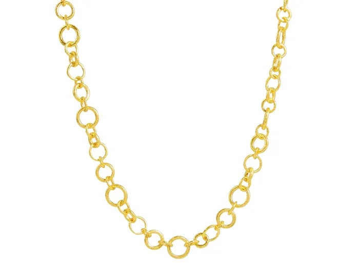 GG GOLD COR Necklaces GURHAN Hoopla Gold Link Short Necklace Mixed Round Links