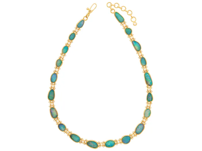 GG GOLD OOAK Necklaces GURHAN Elements Gold Opal All Around Short Necklace Mixed Amorphous Shapes GG GOLD OOAK Necklaces GURHAN Elements Gold Opal All Around Short Necklace Mixed Amorphous Shapes