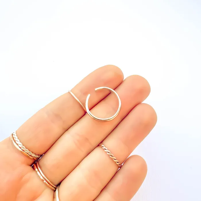 Hoops By Hand Rings Sterling Silver and 14K Rose Gold Filled Multi Layer Toe Ring