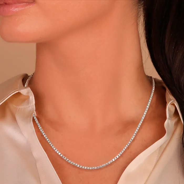 Lab Diamond Tennis Necklace 5CT Alev Jewelry Necklaces